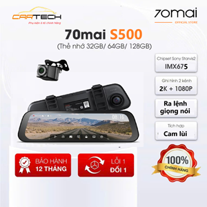 Camera hành trình gương chiếu hậu 70mai S500 3K HDR