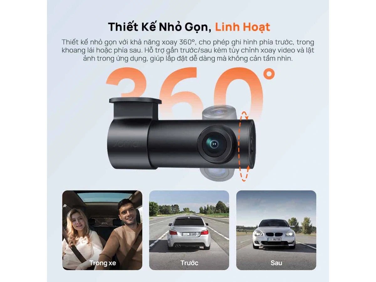 Thiết kế xoay 360 độ trên 70mai m310 plus 2k