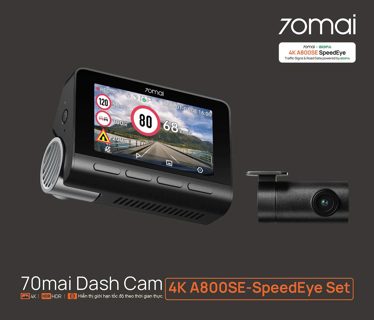 Camera hành trình 70mai A800SE SpeedEye chính hãng
