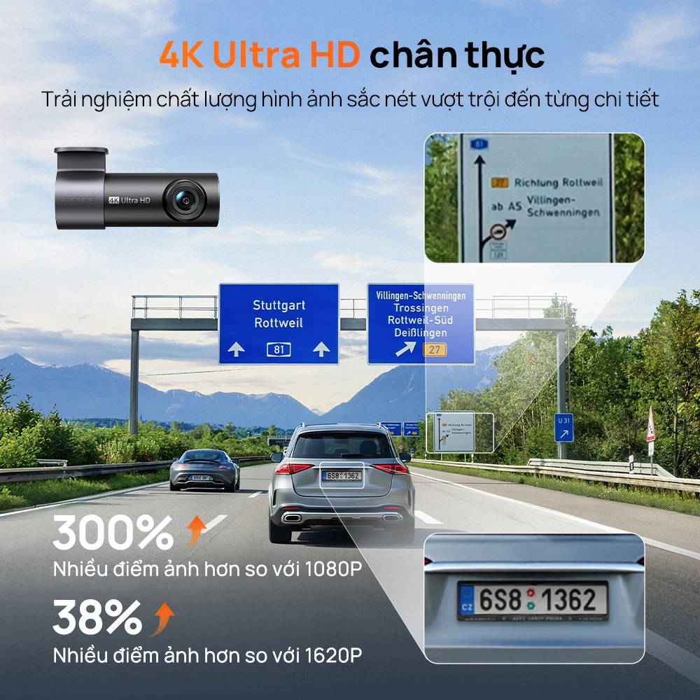 Chất lượng ghi hình 4K trên 70mai  M310 Plus 4K