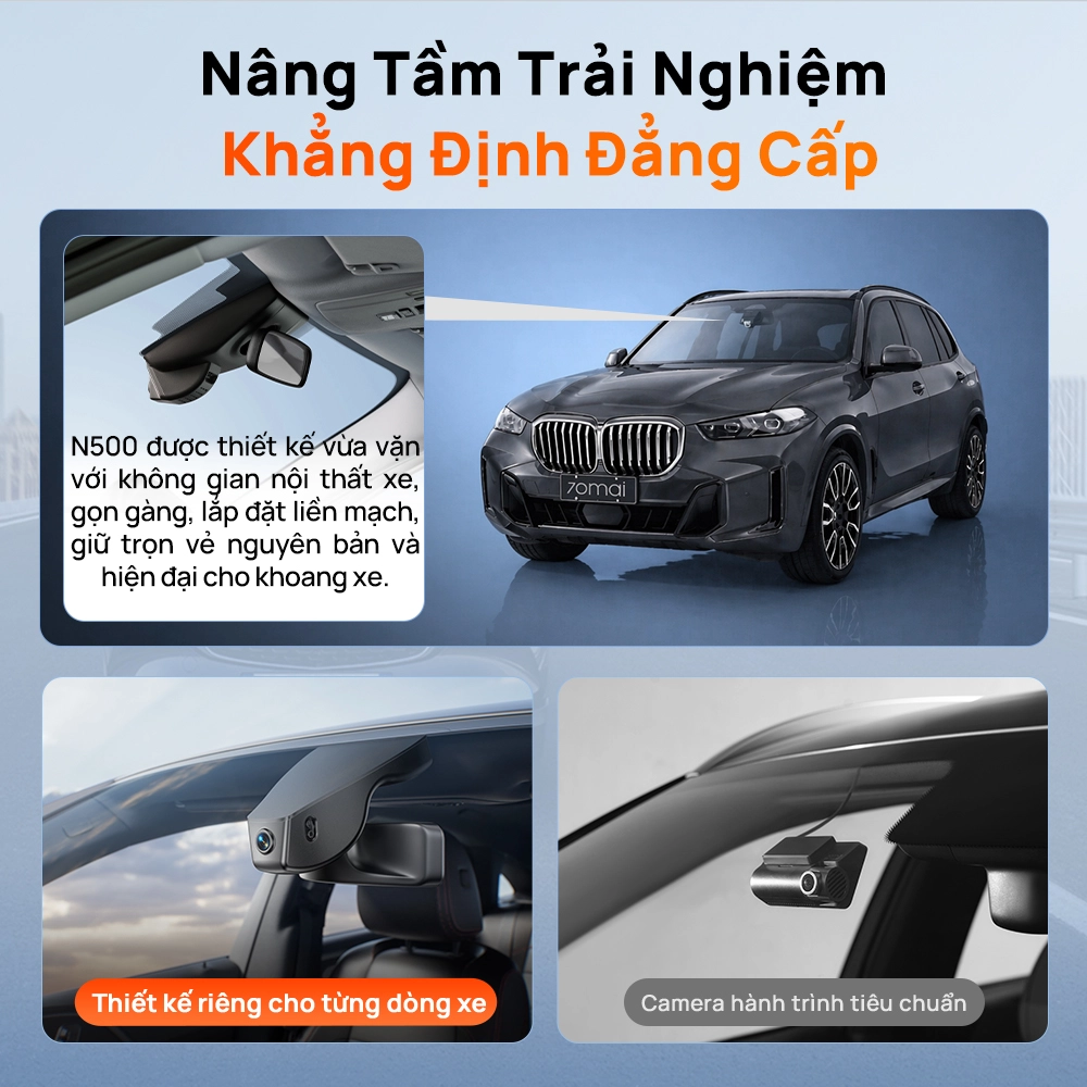 70mai N500 thiết kế cho từng dòng xe