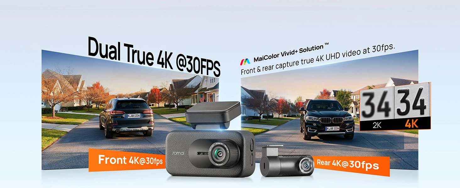 Ghi hình 2 kênh trước sau 4K