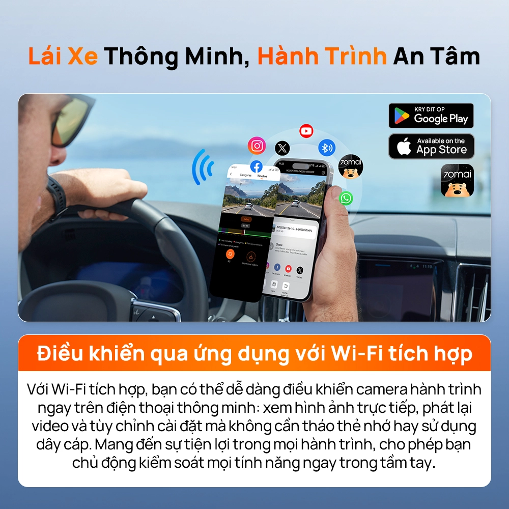 Kết nối điện thoại trên 70mai N500